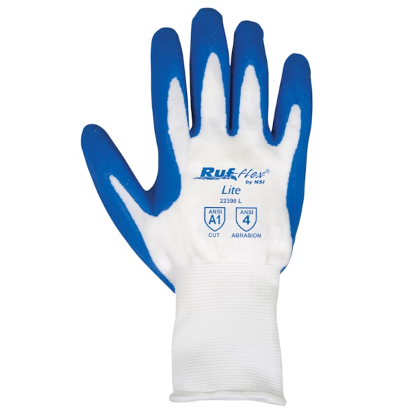 Blue Latex Palm Coated Nylon String Knit Gloves