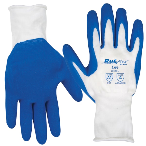 Blue Latex Palm Coated Nylon String Knit Gloves