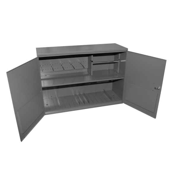 Wall Mounted Storage Cabinet, 2 shelves 33.75"W X 11.875"D X 23.875"H