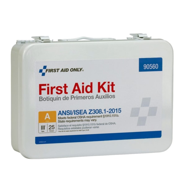 25-Person Bulk Metal First Aid Kit, ANSI Compliant