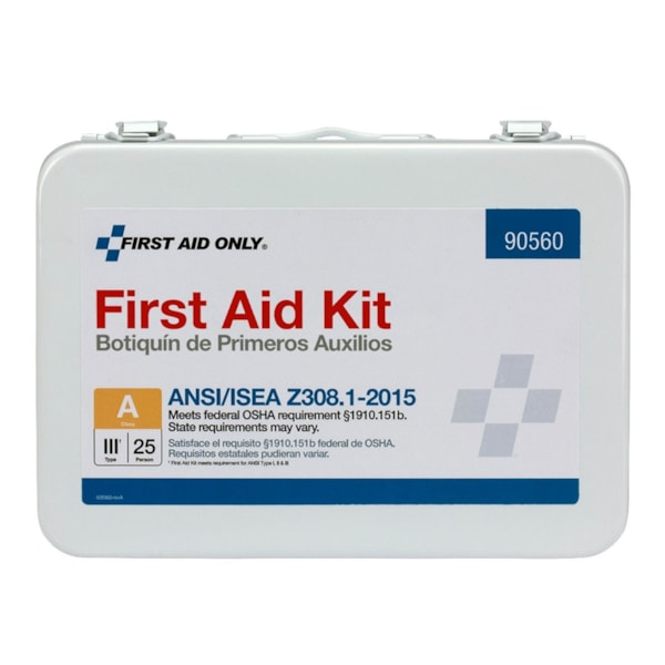 25-Person Bulk Metal First Aid Kit, ANSI Compliant