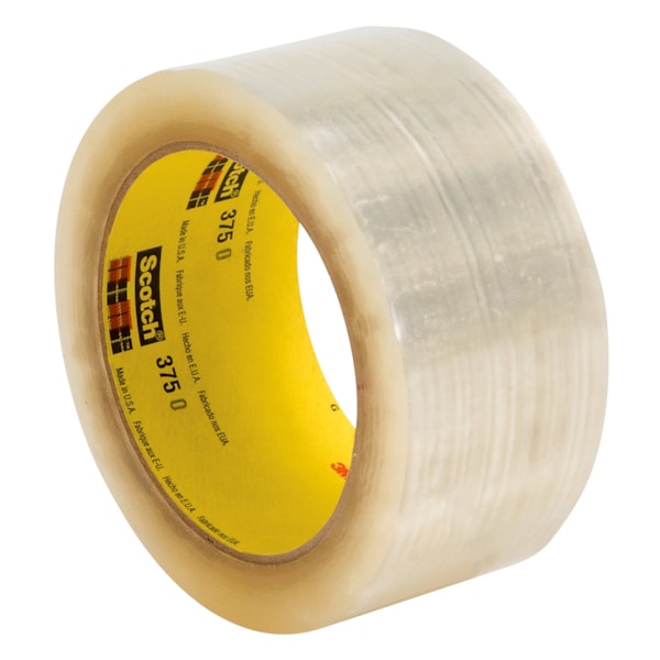 Scotch® High Performance Box Sealing Tape 375 Clear, 48 mm x 50 m, 36 Individually Wrapped Rolls Per Case, Conveniently Packaged