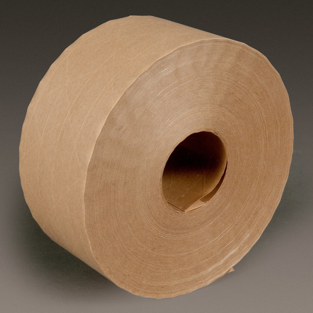 Water Activated Paper Tape 6144 Natural Economy Reinforced, 70 mm x 450 ft, 10 rolls per case Bulk
