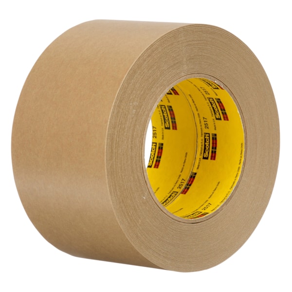 Flatback Tape 2517 Medium Brown, 100 mm x 55 m 6.5 mil, 2 per inner box 8 per case Bulk