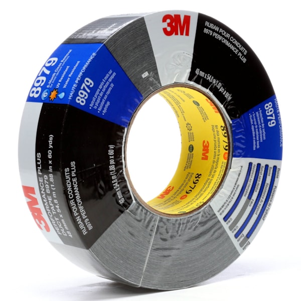 Performance Plus Duct Tape 8979 Black, 48 mm x 54.8 m 12.1 mil, 24 per case, Conveniently Packaged