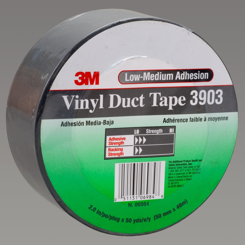 Vinyl Duct Tape 3903 Gray, 2 in x 50 yd 6.5 mil, 24 per case Individually Wrapped