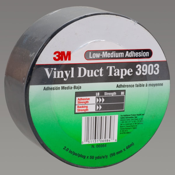 Vinyl Duct Tape 3903 Gray, 2 in x 50 yd 6.5 mil, 24 per case Individually Wrapped