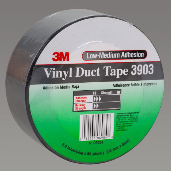 Vinyl Duct Tape 3903 Black, 2 in x 50 yd 6.5 mil, 24 per case Individually Wrapped