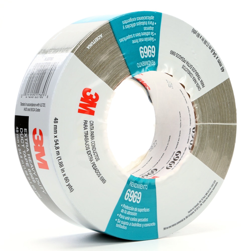 Extra Heavy Duty Duct Tape 6969 Olive, 48 mm x 54.8 m 10.7 mil, 24 individuallly wrapped rolls per case, Conveniently Packaged