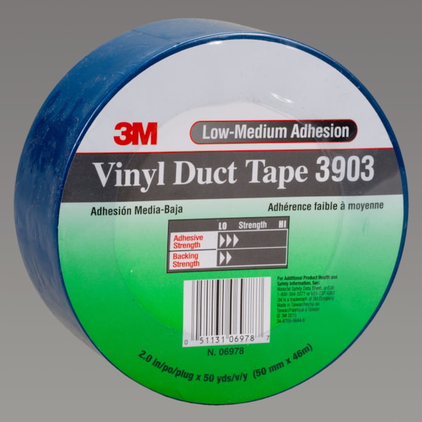 Vinyl Duct Tape 3903 Blue, 2 in x 50 yd 6.5 mil, 24 per case Individually Wrapped