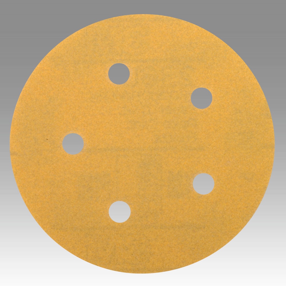 Hookit™ Gold Film D/F Disc 255L, 01064, 5 in x NH 5 Holes P150, 100 discs per box 4 boxes per case