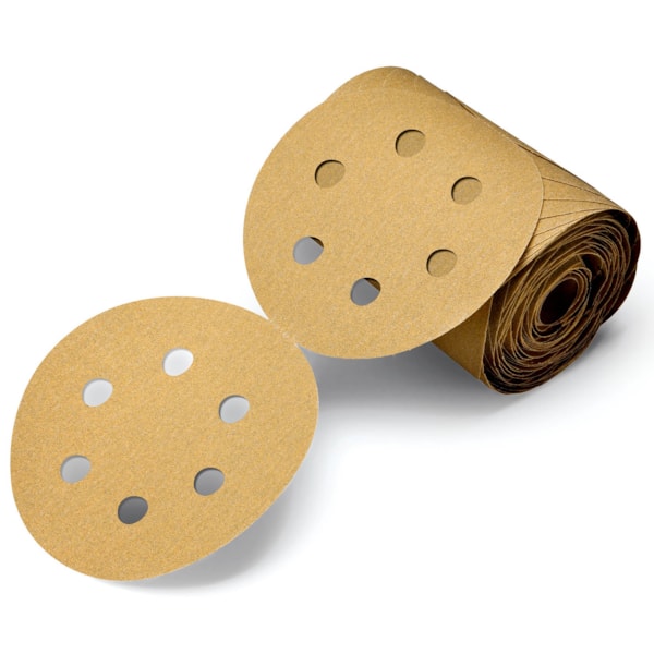 Stikit™ Paper D/F Disc Roll 236U, 6 in x NH 6 Holes P80 C-weight, 100 discs per roll 4 rolls per case