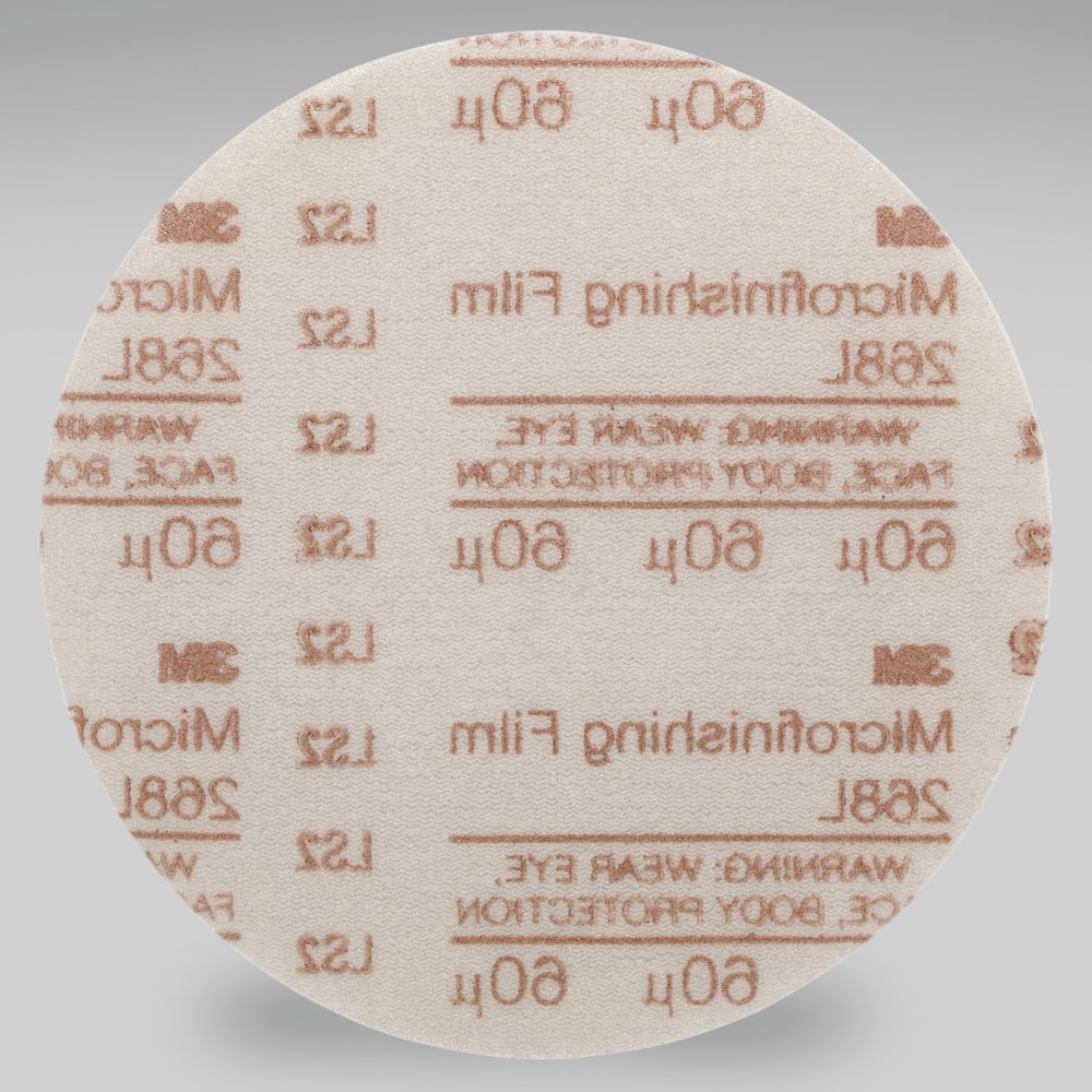 Hookit™ Microfinishing Film Type D Disc 268L, 5 in x NH 60 Micron, 500 per case