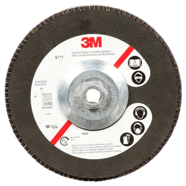 Flap Disc 577F, T29 Giant 4-1/2 in x 5/8-11 40 YF-weight, 10 per case