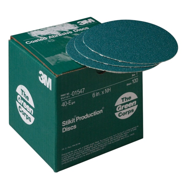 Green Corps™ Stikit™ Production™ Disc, 01547, 6 in, 40E, 100 discs per box, 5 boxes per case