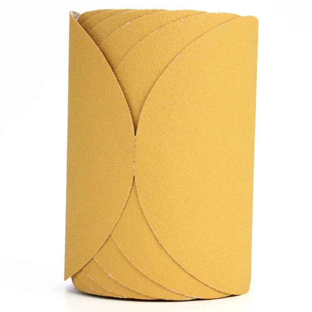 Stikit™ Gold Film Disc Roll, 01363, 6 in, P80, 100 discs per roll, 4 rolls per case