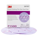 Purple Finishing Film Hookit™ Disc Dust-Free, 30767, 6 in, P1500, 50 discs per box, 4 boxes per case thumbnail 1