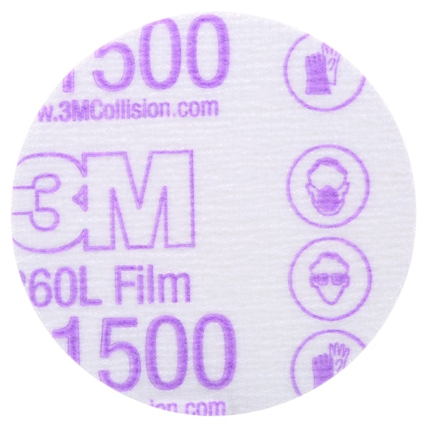 Hookit™ Finishing Film Disc, 00907, 3 in, P1500, 50 discs per box, 4 boxes per case