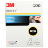 Wetordry™ Abrasive Sheet 413Q, 02000, 9 in x 11 in, 600A, 50 sheets per box, 5 boxes per case thumbnail 1
