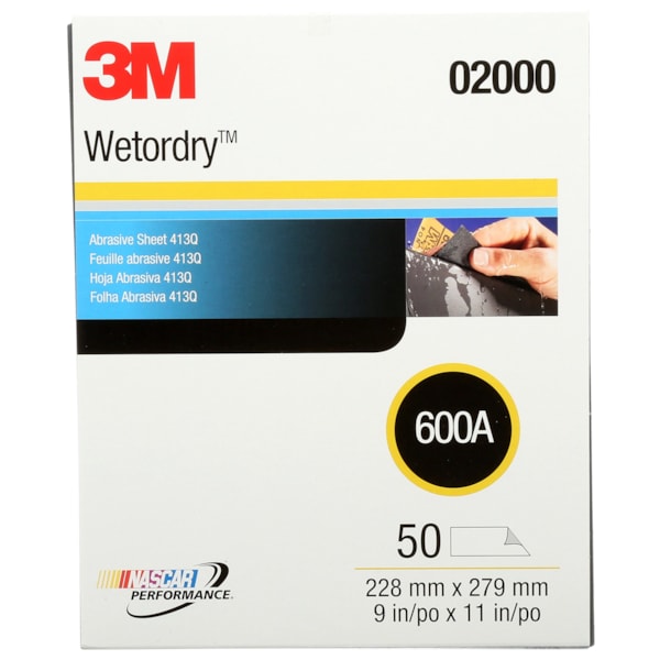 Wetordry™ Abrasive Sheet 413Q, 02000, 9 in x 11 in, 600A, 50 sheets per box, 5 boxes per case