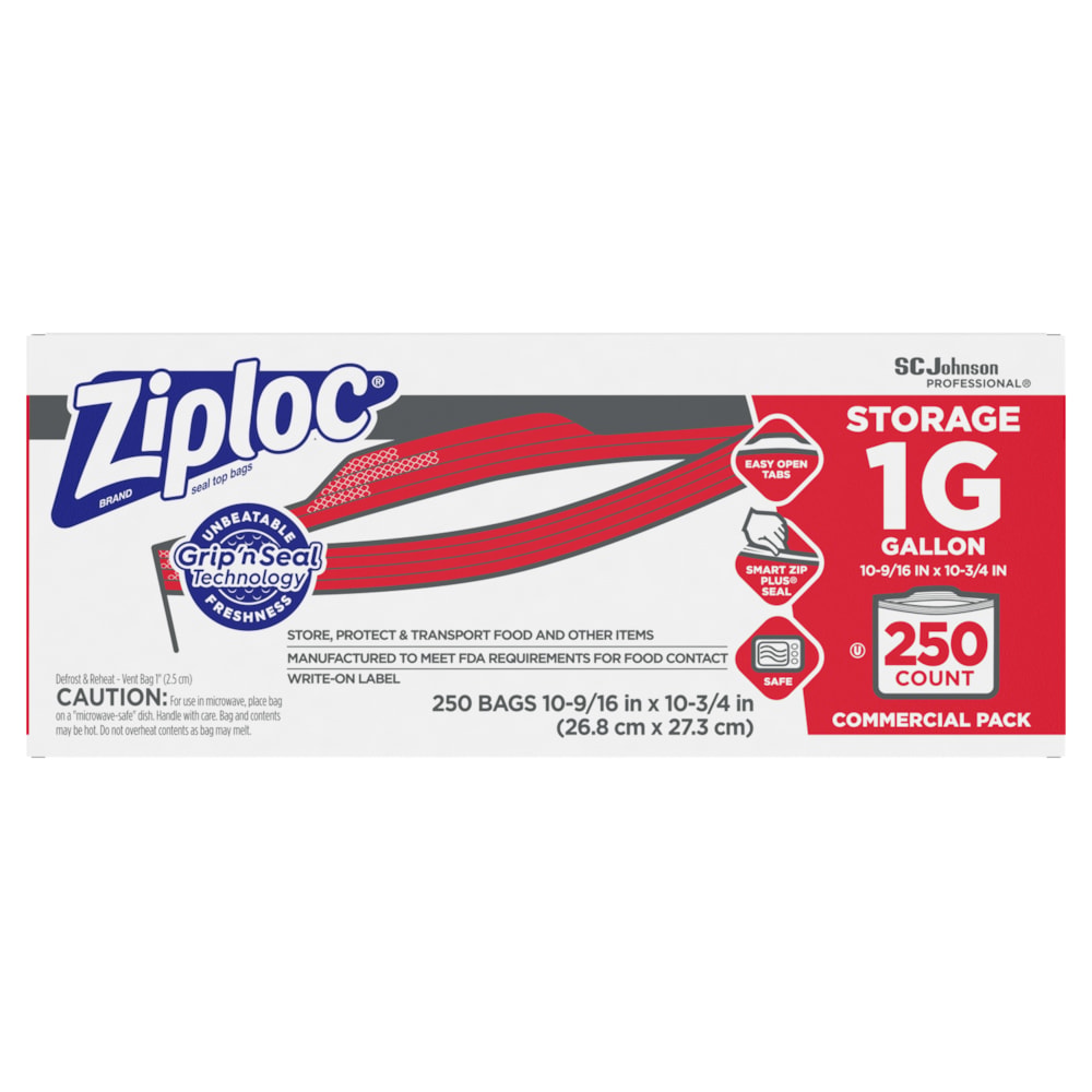 Ziploc® Brand Storage Bags, Gallon Size, 250 Bags/Box