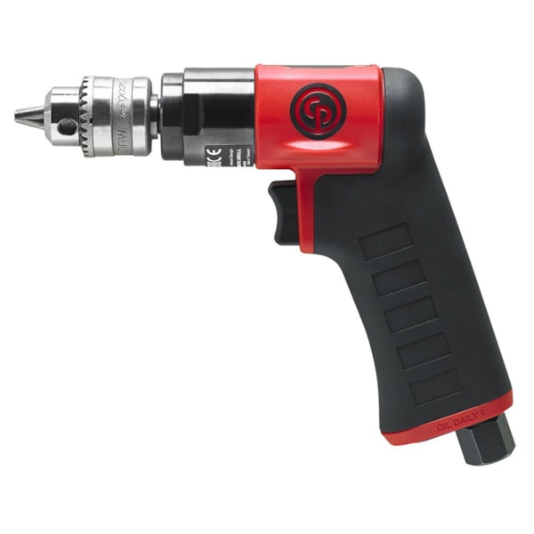 Mini Air Drill, 1/4 in Keyed Chuck, 2800 rpm, 0.3 hp, 16.4 cfm, 90 psi, Aluminum Housing