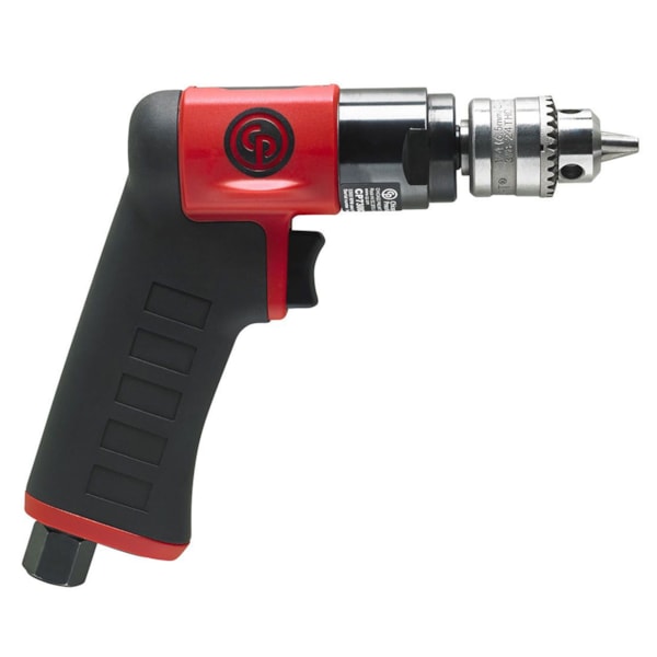 Mini Air Drill, 1/4 in Keyed Chuck, 2800 rpm, 0.3 hp, 16.4 cfm, 90 psi, Aluminum Housing