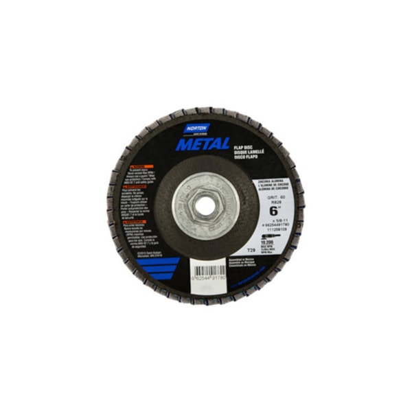 Metal® 6" X 5/8" - 11" 60 Grit Type 29 Flap Disc