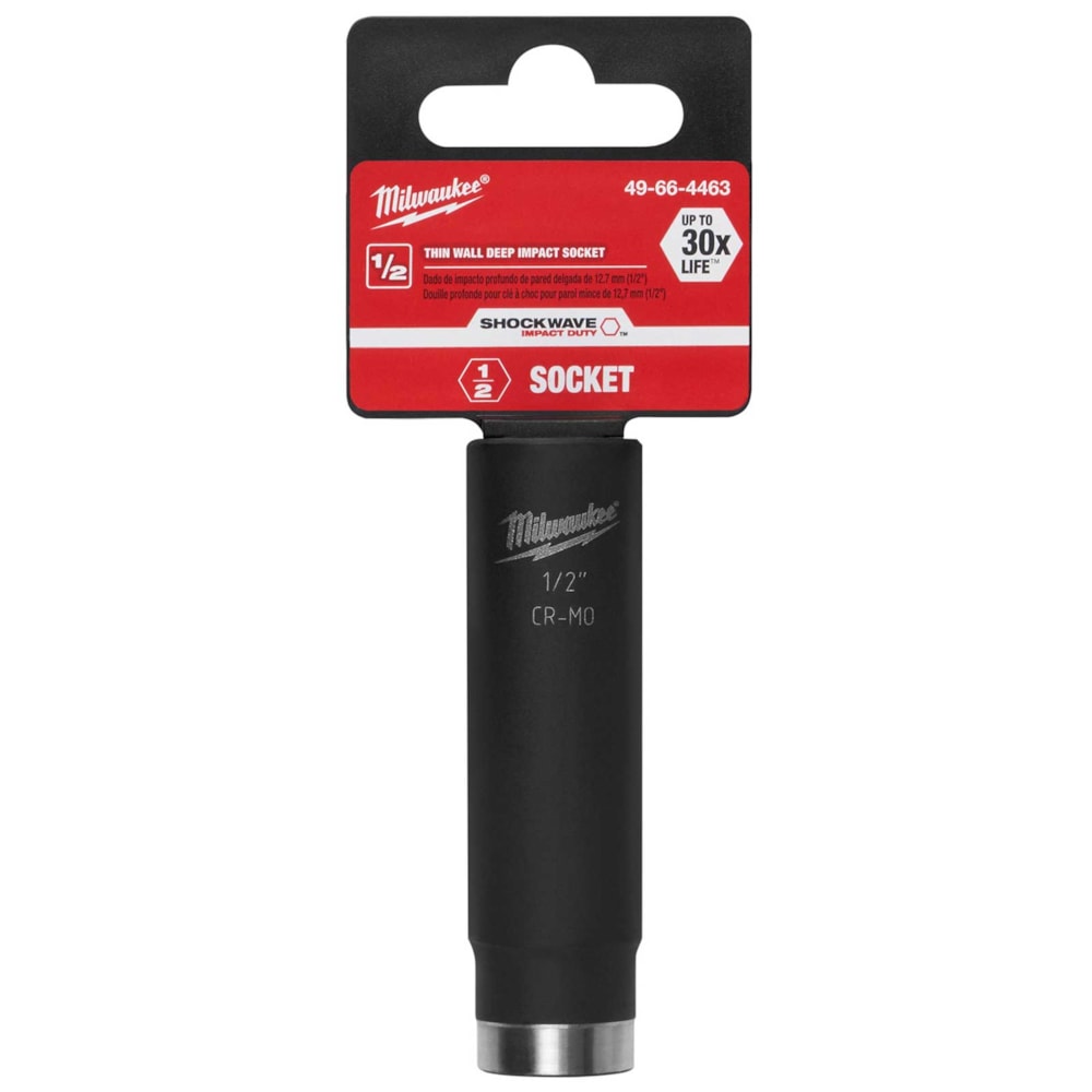 SHOCKWAVE™ Deep Well SAE Impact Socket, 1/2 in Socket, 1/2 in Drive, 3 in OAL, Heat Treated Steel