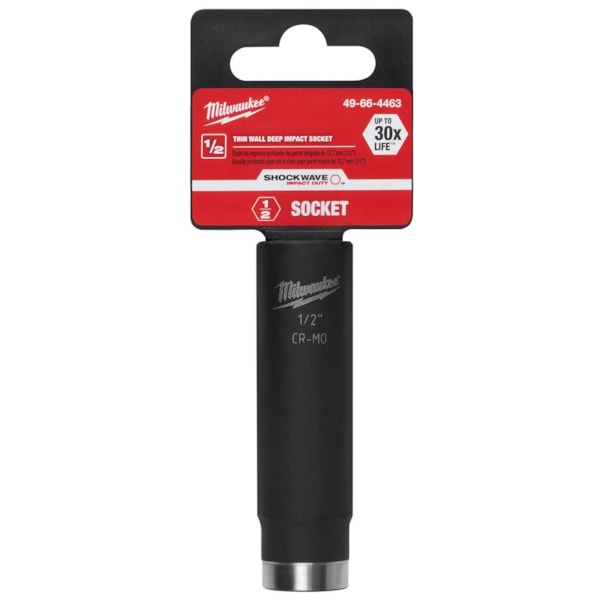 SHOCKWAVE™ Deep Well SAE Impact Socket, 1/2 in Socket, 1/2 in Drive, 3 in OAL, Heat Treated Steel