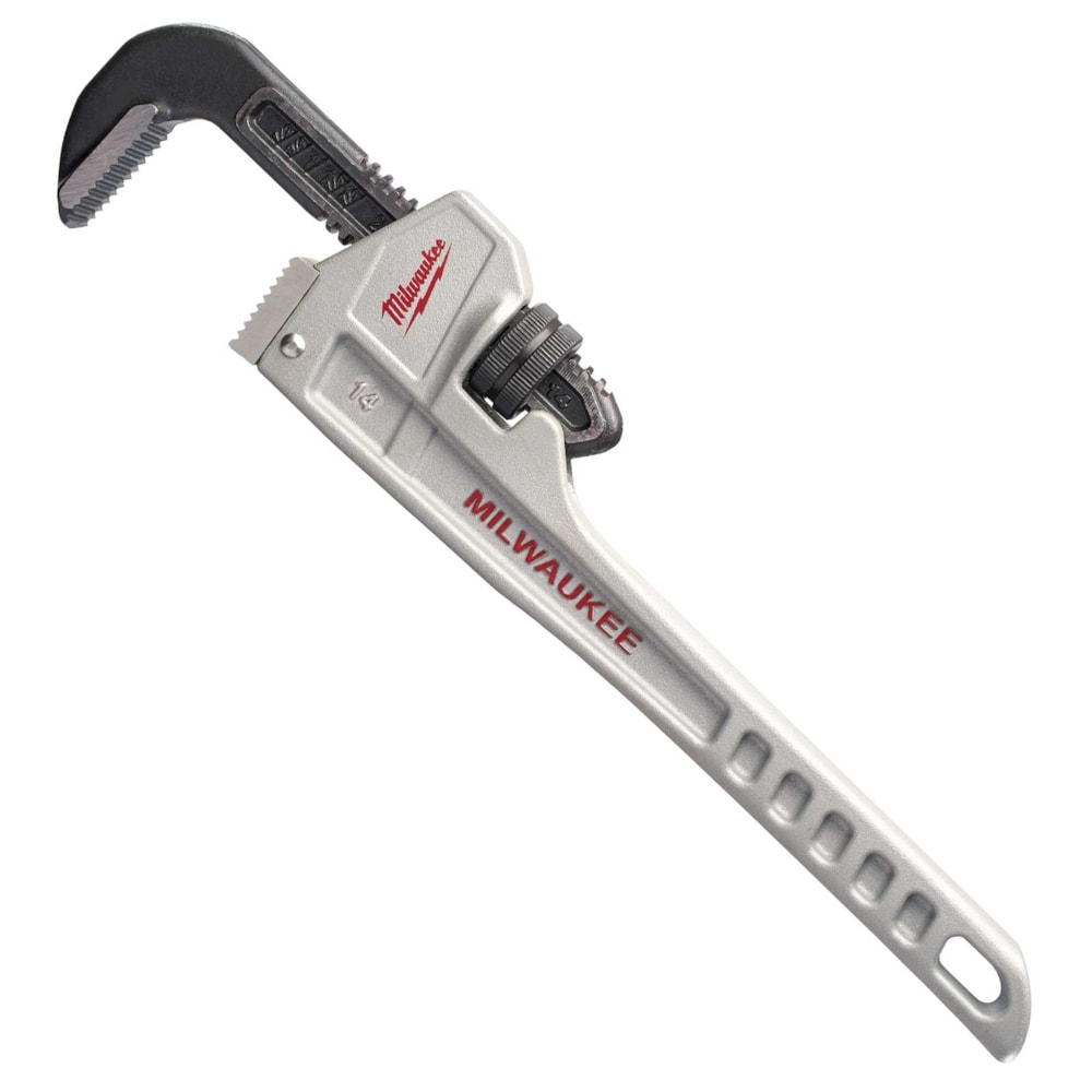 Tether Ready Pipe Wrench, 2 in Pipe, Serrated Jaw, 14 in OAL