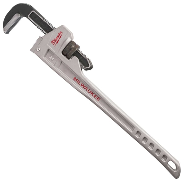 Tether Ready Pipe Wrench, 3 in Pipe, Serrated Jaw, 24 in OAL