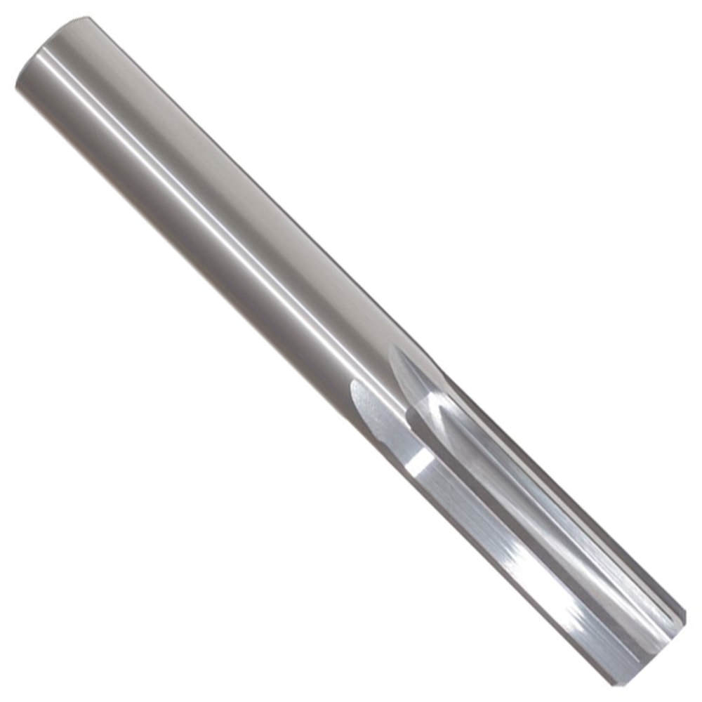 Chucking Reamer, 0.046 in Dia x 1-1/2 in L, 3/8 in LOC, Straight Flute, 4 Flutes, Solid Carbide, Uncoated