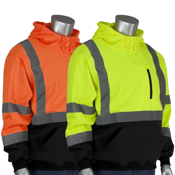 ANSI Type R Class 3 HI-Vis Pullover Sweatshirt with Black Bottom, Custom Product