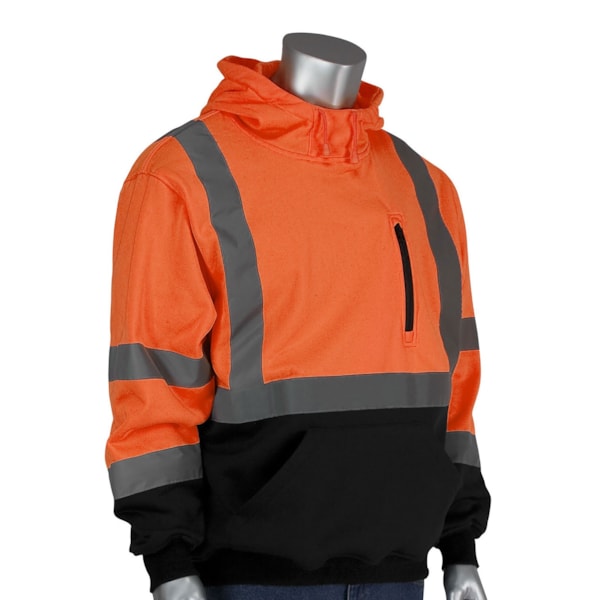 ANSI Type R Class 3 HI-Vis Pullover Sweatshirt with Black Bottom, Custom Product