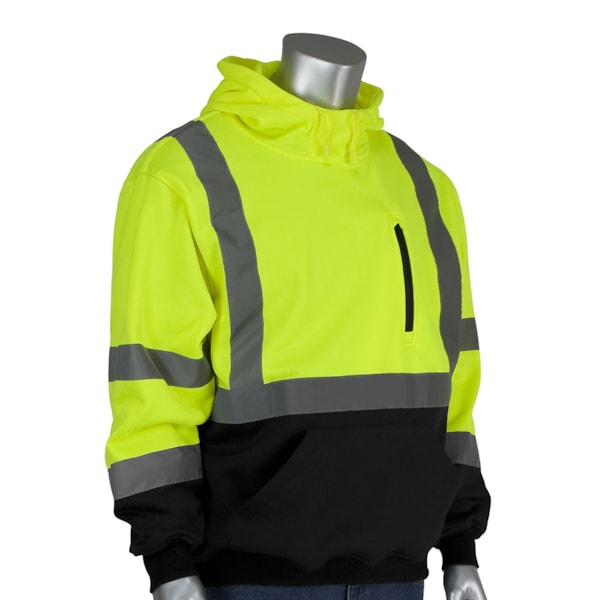 ANSI Type R Class 3 HI-Vis Pullover Sweatshirt with Black Bottom, Custom Product