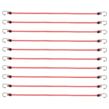 24" Bungee Cord with Steel Hooks, Red, 10/Pack thumbnail 2