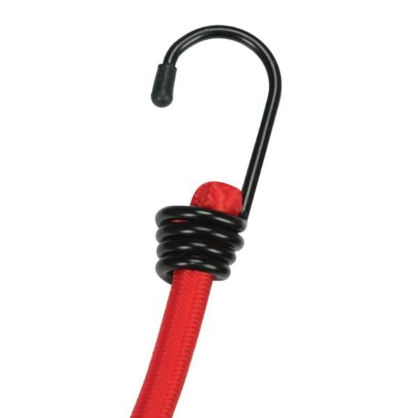 24" Bungee Cord with Steel Hooks, Red, 10/Pack
