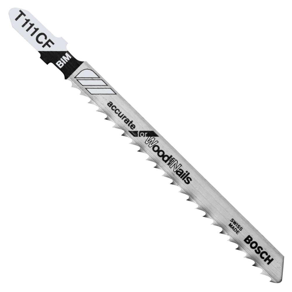 Accurate Jig Saw Blade, 4 in L x 0.3 in W, 8 TPI, Bi-Metal Body 5/PK