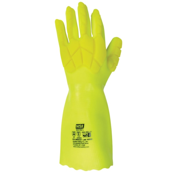 Hi Vis Yellow Chemical/Impact Cut Protection Gloves