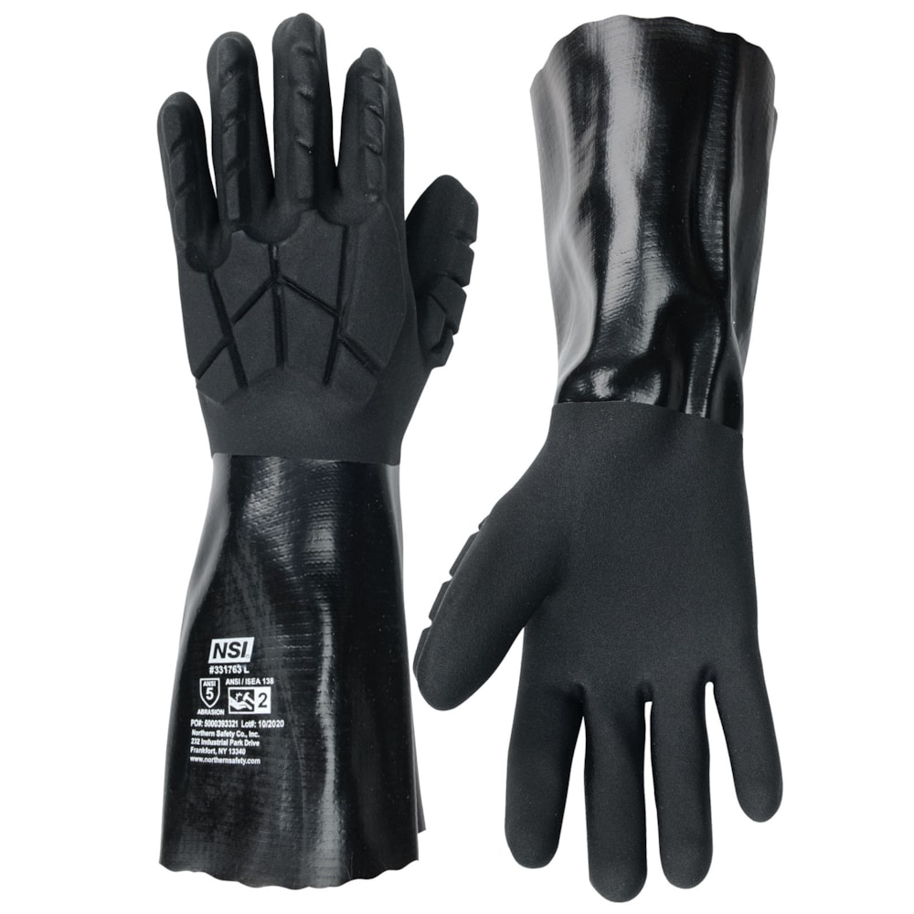 Black Chemical/Impact Protection Non-Cut Glove