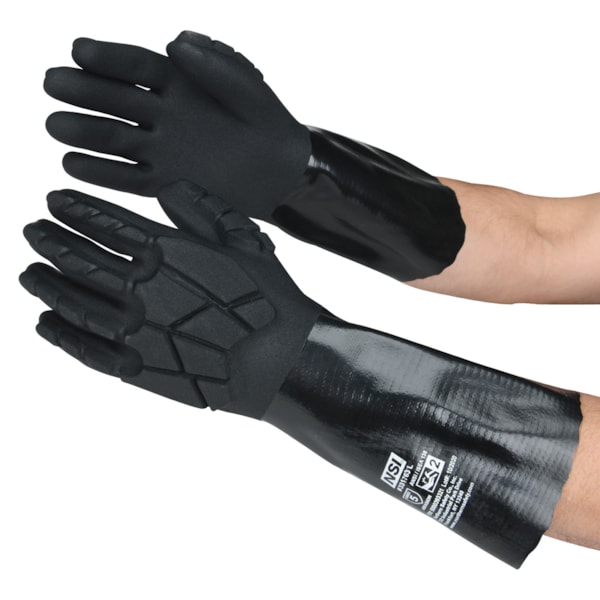 Black Chemical/Impact Protection Non-Cut Glove