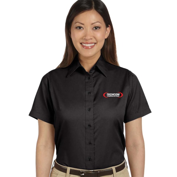 Easy Blend™ Women's Stain Release Short Sleeve Twill Shirt, Custom Product Add Your Logo