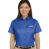 Easy Blend™ Women's Stain Release Short Sleeve Twill Shirt, Custom Product Add Your Logo thumbnail 3