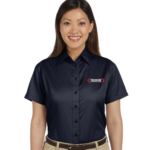 Easy Blend™ Women's Stain Release Short Sleeve Twill Shirt, Custom Product Add Your Logo