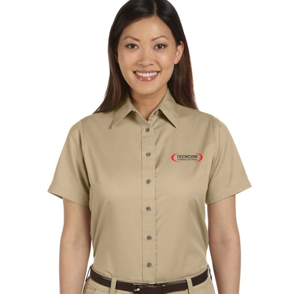 Easy Blend™ Women's Stain Release Short Sleeve Twill Shirt, Custom Product Add Your Logo