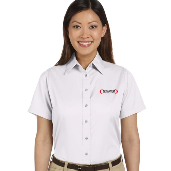 Easy Blend™ Women's Stain Release Short Sleeve Twill Shirt, Custom Product Add Your Logo