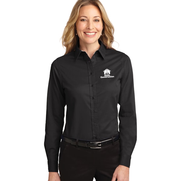 Easy Care Women's Long Sleeve Shirt, Custom Product Add Your Logo