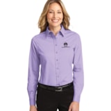 Easy Care Women's Long Sleeve Shirt, Custom Product Add Your Logo thumbnail 3
