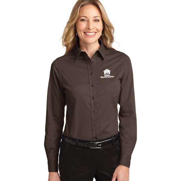 Easy Care Women's Long Sleeve Shirt, Custom Product Add Your Logo